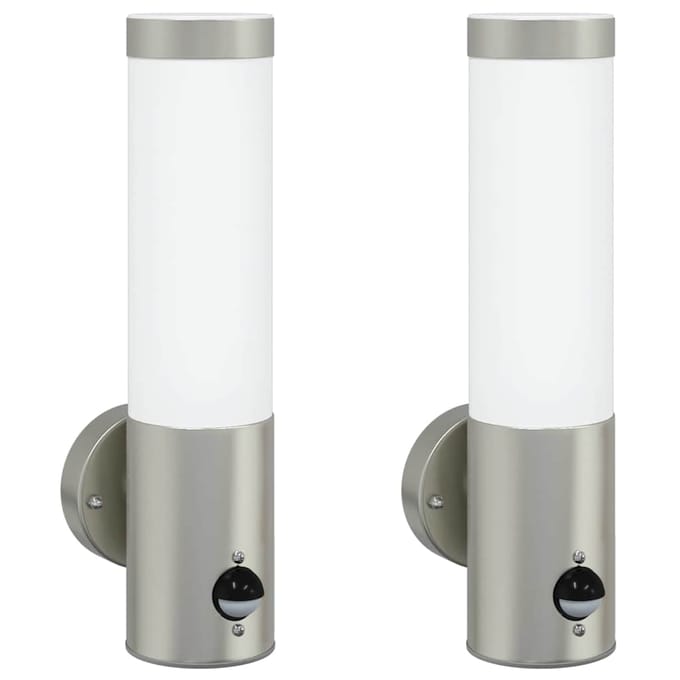 vidaXL Buiten Wandlamp 2 st Zilver 12 x 8,5 x 29 cm