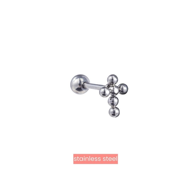 Go Dutch Label Oorknoppen Kruisje Zilver