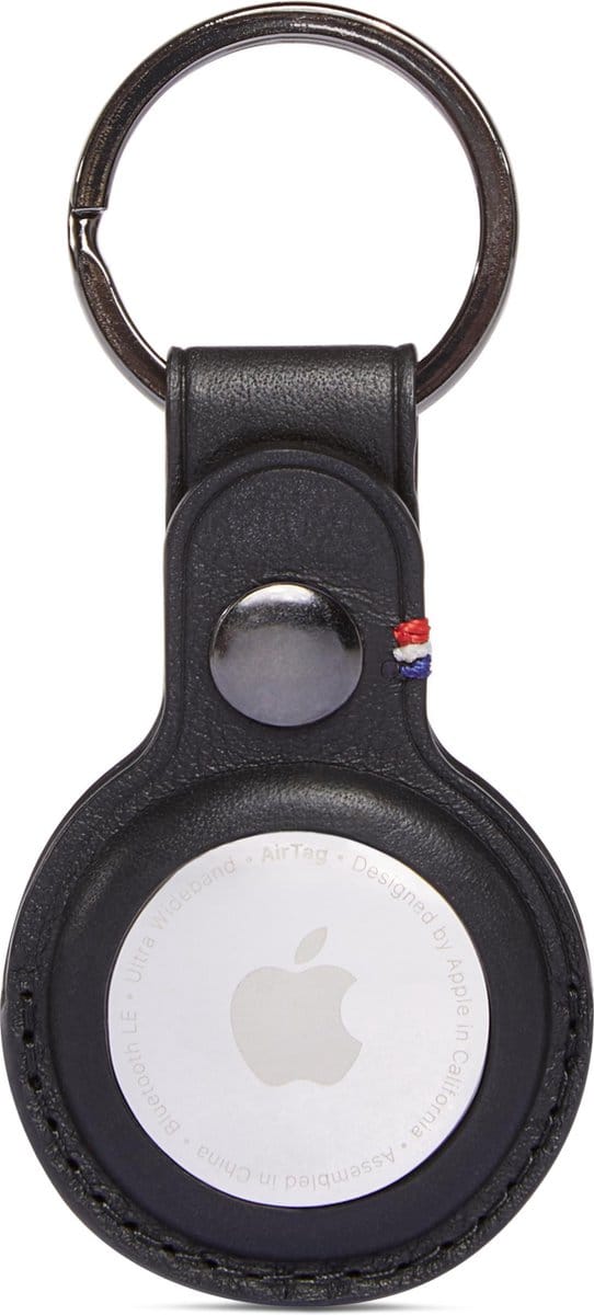 DECODED sleutelhanger geschikt voor AirTag | Full Grain Leer (Zwart)