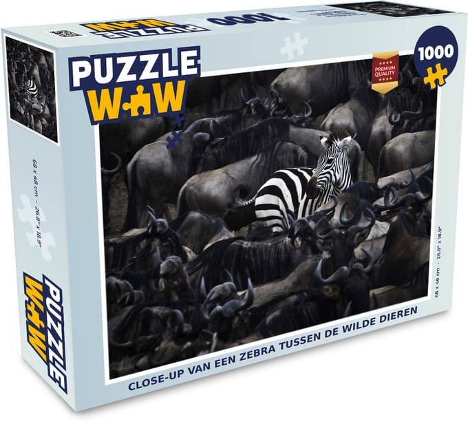 Puzzel Zebra - Dieren - Close up - Legpuzzel - Puzzel 1000 stukjes volwassenen