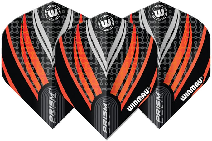 Winmau Prism Delta Black White Orange - Dart Flights