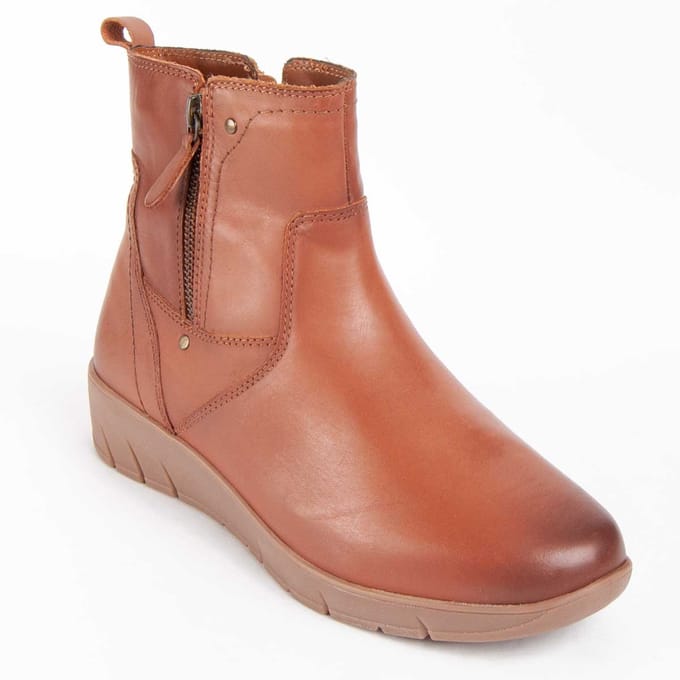 Botín Casual De Piel Para Mujer.  Purapiel  Botilina3  99471 36 bruin