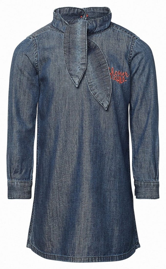 Noppies Jurk Bayannur - Medium Blue Denim - Maat 128