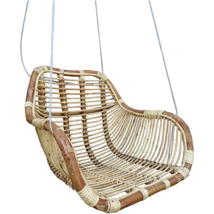 Van der Leeden Rotan hangstoel Fly - (L)66 x (B)65 x (H)49 cm - Steel Wire