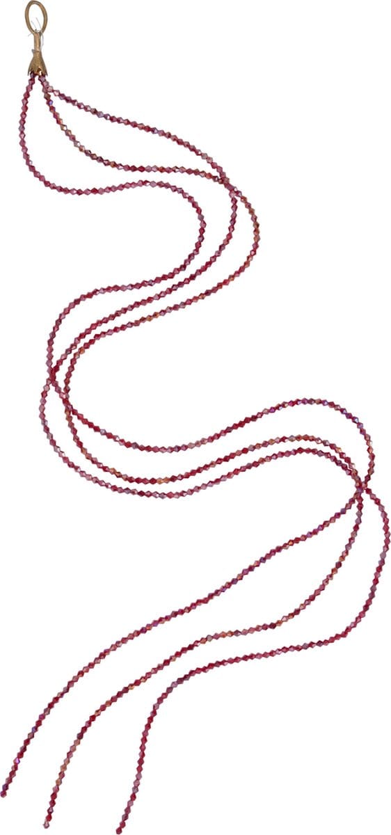 J-Line bundel Strass Parel - kunststof - rood - large