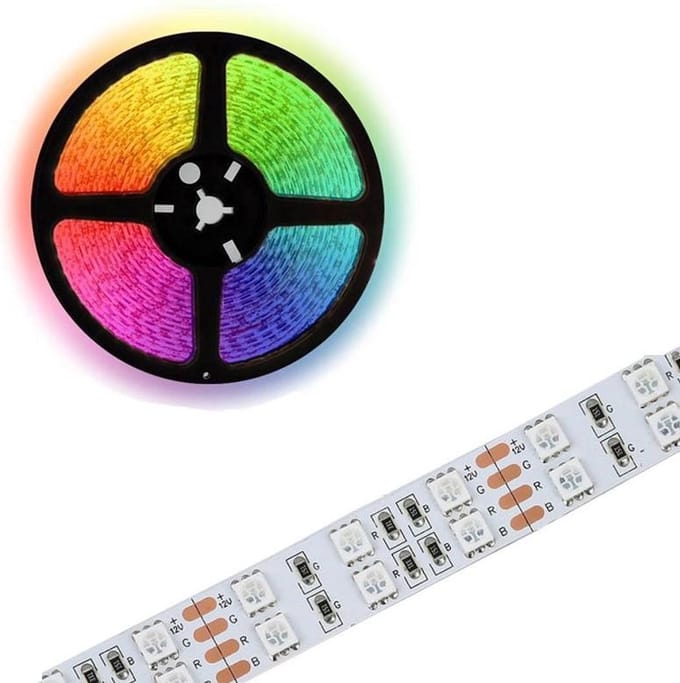 5 meter RGB led strip - Dubbele rij - 120Leds/m - 12V