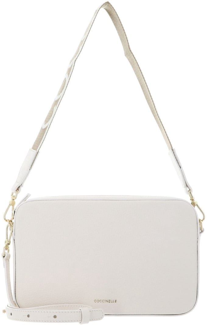 COCCINELLE Leren schoudertas Tebe Mini Bag Grained Leather Pearl crème