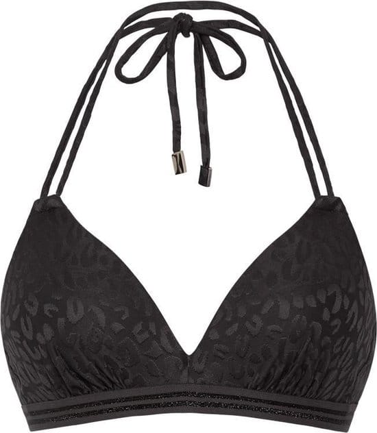 Beachlife - Maat 36C - Textured Leo Halter bikinitop met beugel Dames