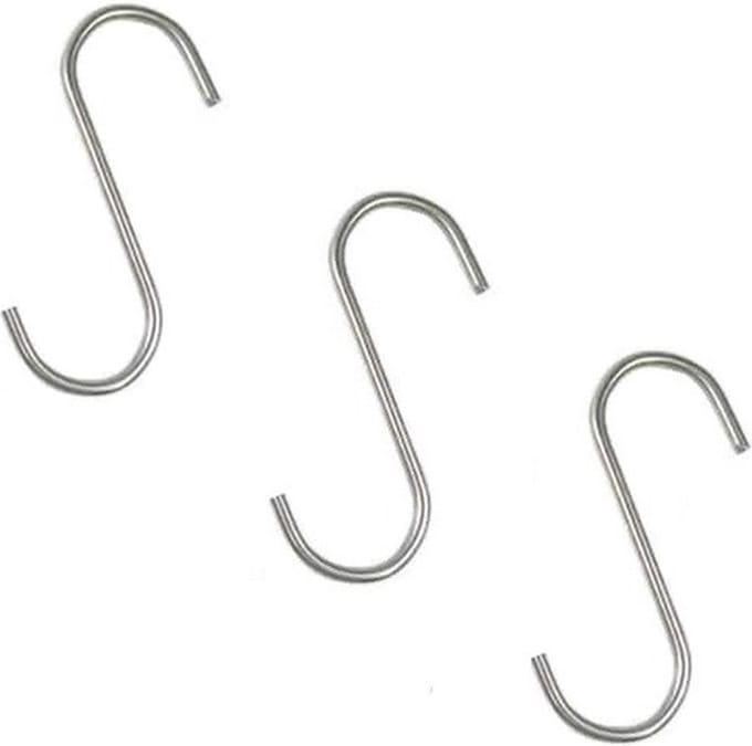 9x S-haken / ophanghaken - metaal - ophanghaakjes