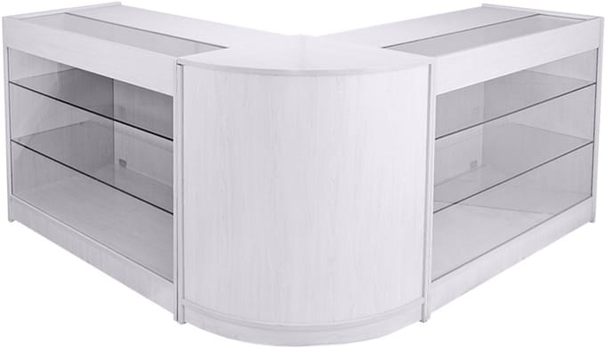 Capricorn toonbank set - glanzend wit - 90x300x60 cm - 3-delig