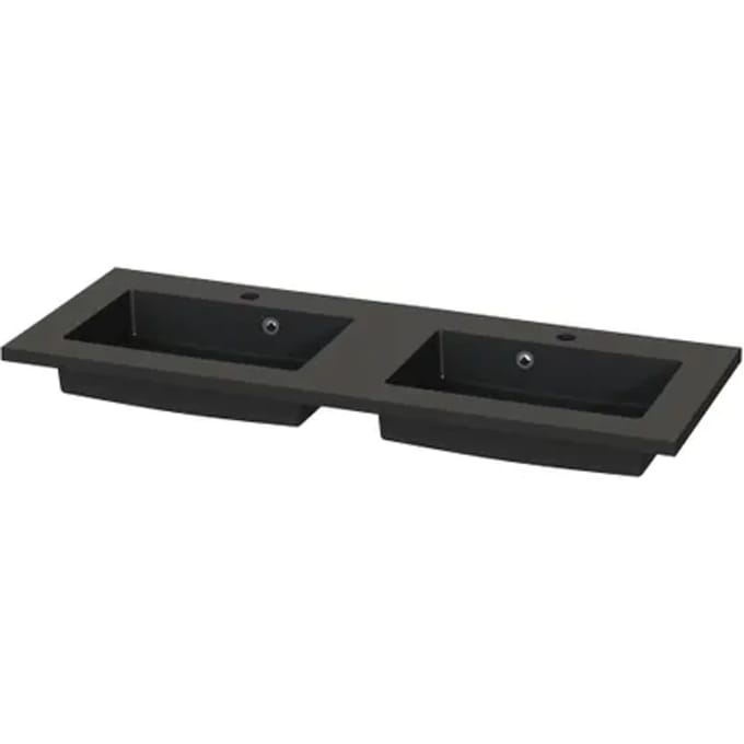 Tiger Dubbele Wastafel Quadro - Polybeton - Rechthoekig - Mat Zwart - 120cm