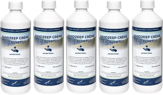 Handzeep Crème Eucalyptus 500 ml - set van 5 stuks - Voordeelverpakking
