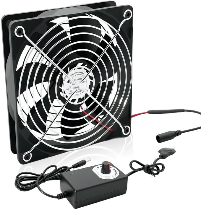 Krachtige 120 mm PC ventilator met stepless snelheidregelaar en stille werking voor computer, server en gaming PC