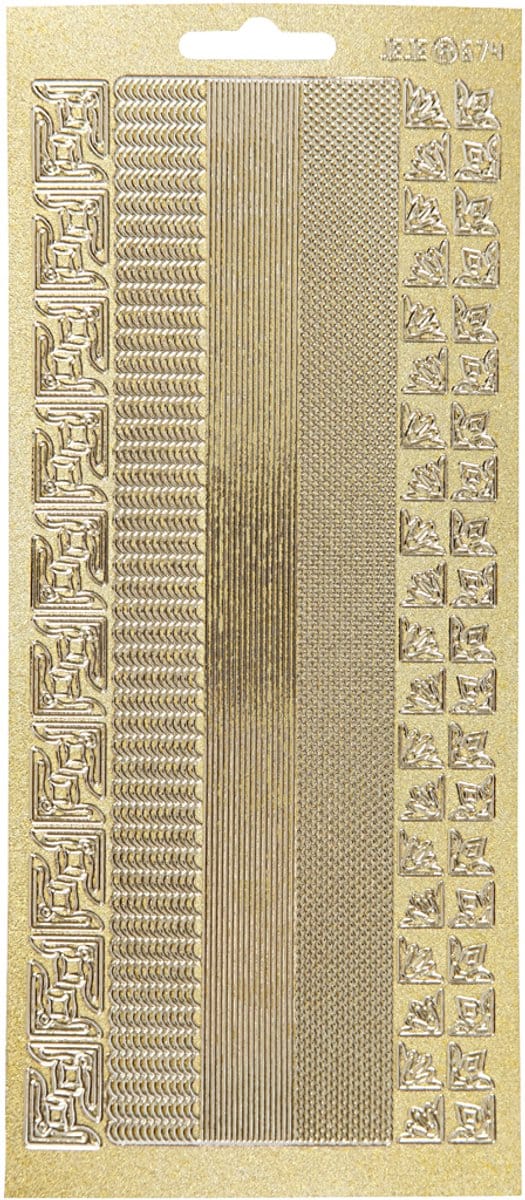 Stickers, randen, vel 10x23 cm, goud, 1 vel