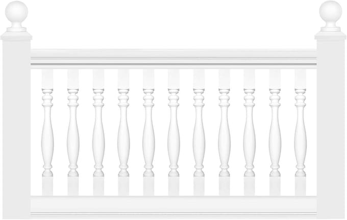 Lichtbalustrade - Baluster - Binnen en buiten - Extreem resistente kunststof - 71 x 65 x 65 cm - Wit