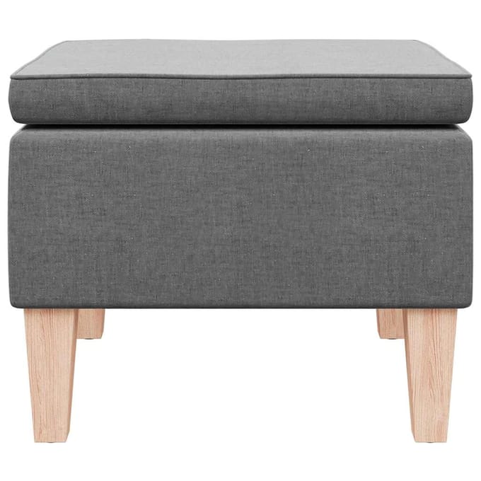 vidaXL - Kruk - met - houten - poten - stof - donkergrijs