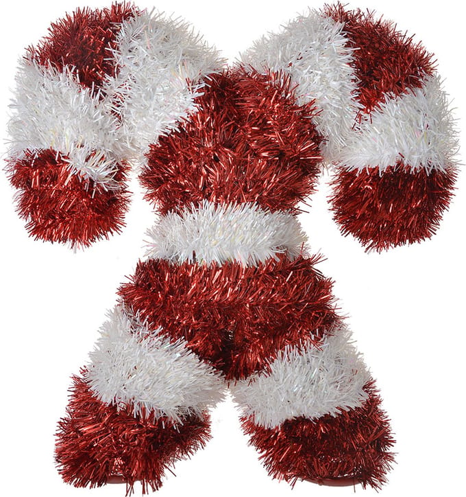 Clayre & Eef Kerstdecoratie Zuurstok 30 cm Rood Wit Kunststof