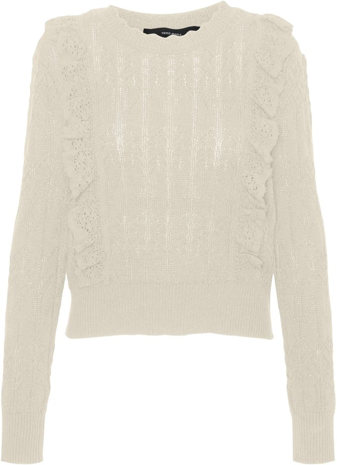 Vero Moda Trui Vmnewelse Ls Highneck Pullover 10309995 Birch Dames Maat - S