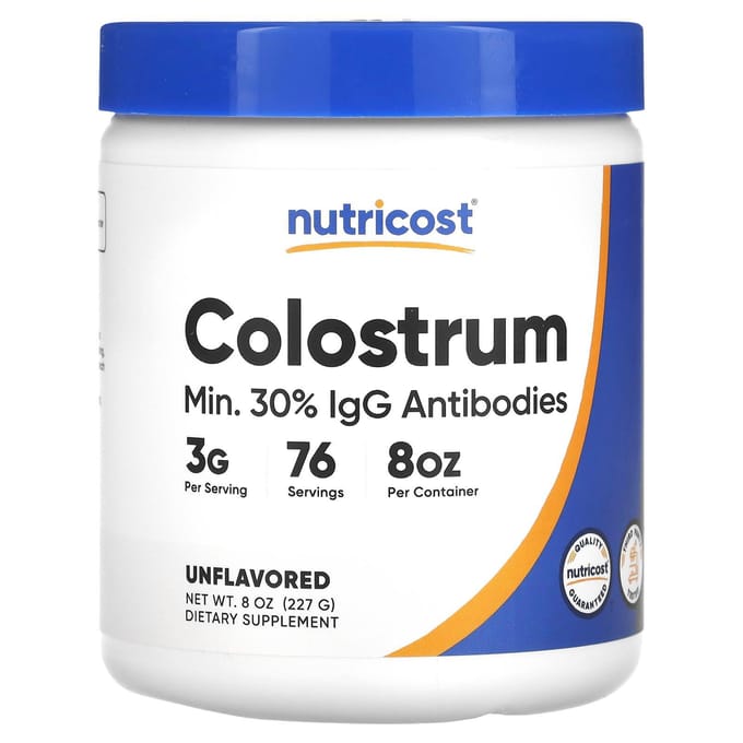 Nutricost, Colostrum, sans saveur, 3 g (227g)