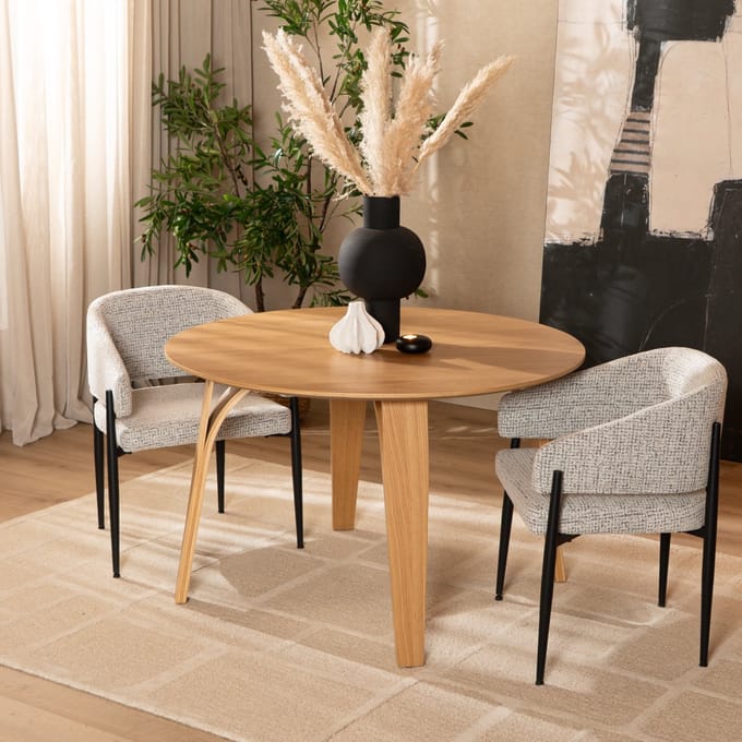 Bronx71® Eettafel Bowie rond naturel eiken Ø 120 cm
