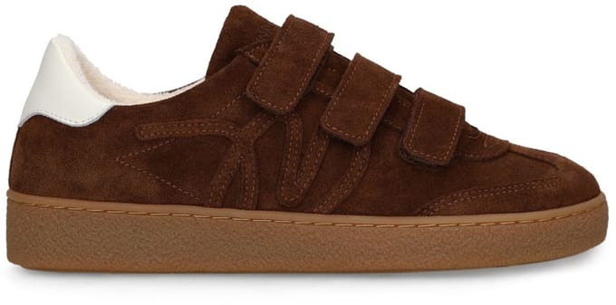 Manfield - Dames - Bruine suède sneakers - Maat 36