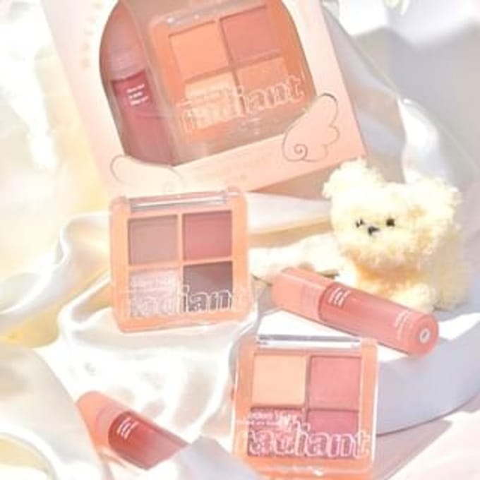GOGO TALES - Lip Gloss Eyeshadow Palette Set - 3 Type #G01 - 2pcs