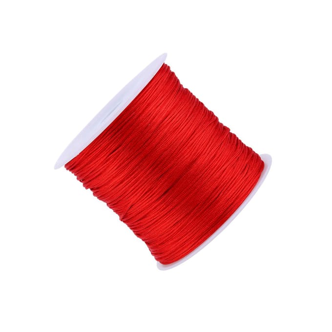 100M X 0.8mm Nylon Chinees Knoopkoord Rattail Macrame Shamballa Draad String Rood pink