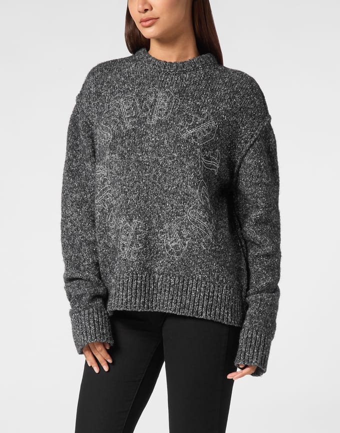 Pullover Ronde Hals Gothic Plein