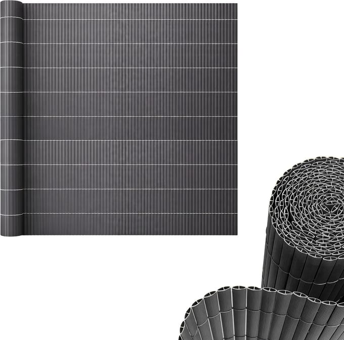 PVC Tuinscherm Cefalu 19 mm antraciet 90x400 cm casa.pro