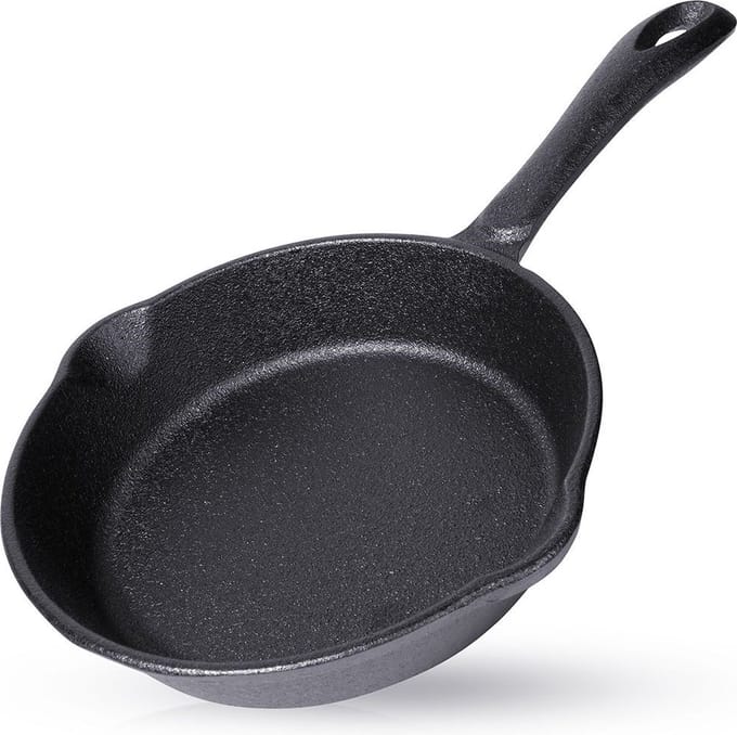 Koekenpan Gietijzeren LITINA 16 cm - Multifunctionele Pan voor Vlees - Groenten