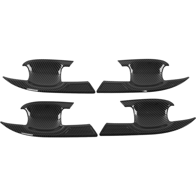 4 stuks Buitenste Deurklink Komafdekking Koolstofvezel Kleur ABS Frame Vervanging voor Highlander 2022+ black