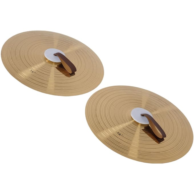 1 Paar Handbekkens 16 Inch Hoge Hardheid Legering Handbekkens Slaginstrument voor Band beige
