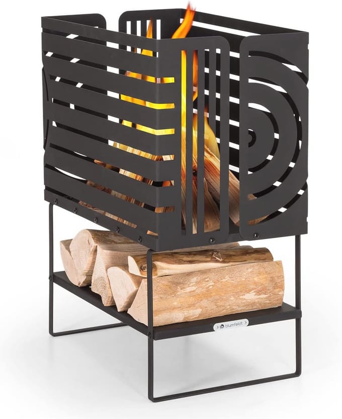 Grote outdoor vuurschaal met grillrooster voor balkon en camping