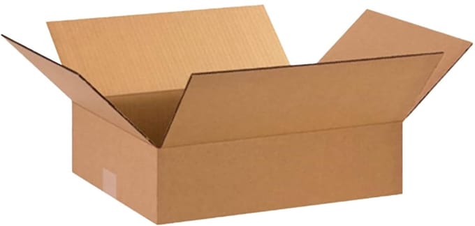 Platte golfkartonnen dozen 15" x 12" x 4" - Bundel van 25 stuks