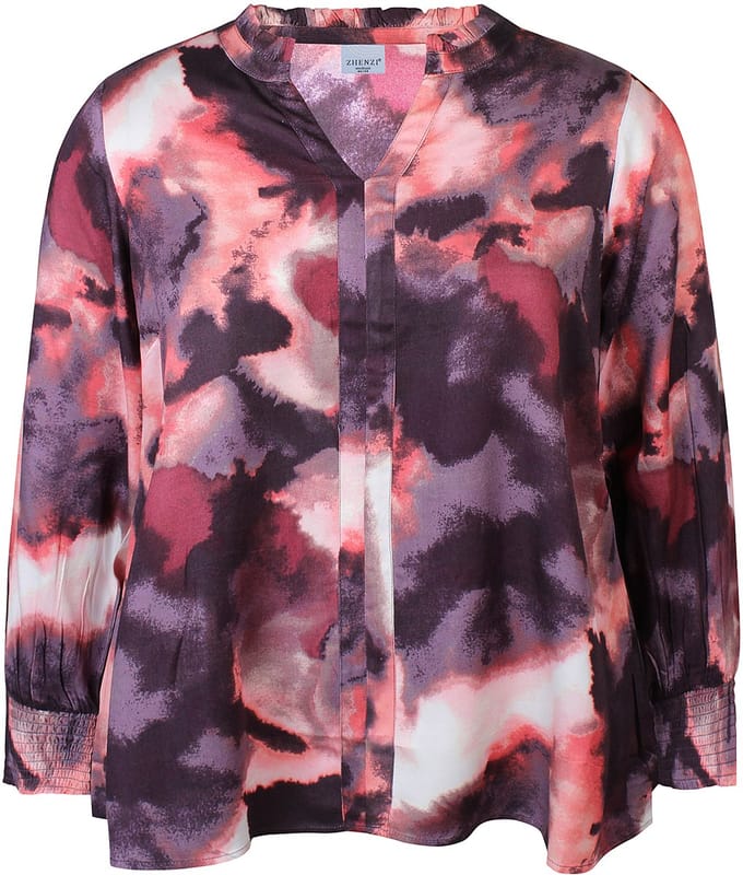 Zhenzi -Anika 1203-Blouse L/S Pink Orchid maat M=46/48