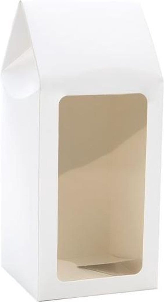 Kraftdoosjes met Venster glanzend Wit 9x9x21,5cm (25 stuks)
