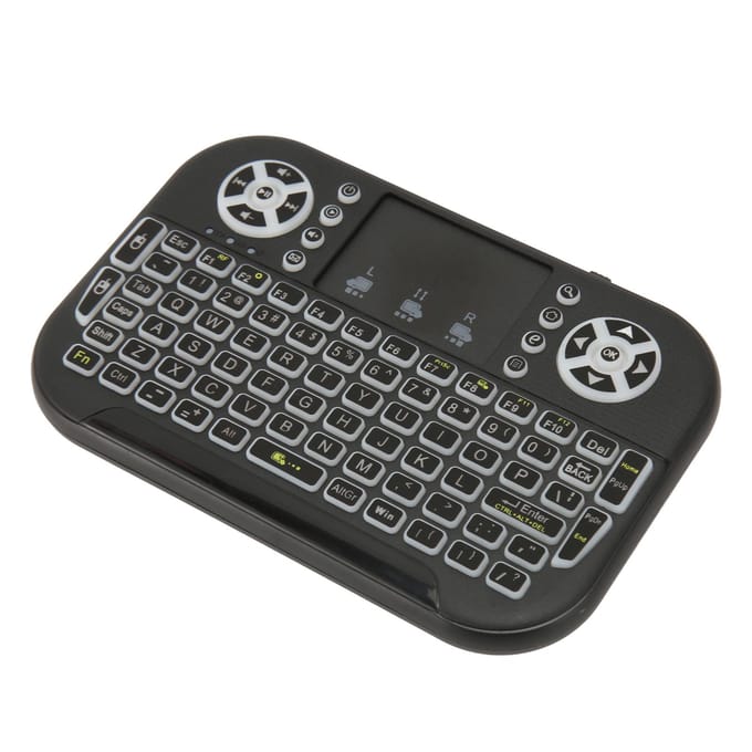 Mini clavier Bluetooth sans fil 2,4 GHz avec pavé tactile rétroéclairé, télécommande pour gray