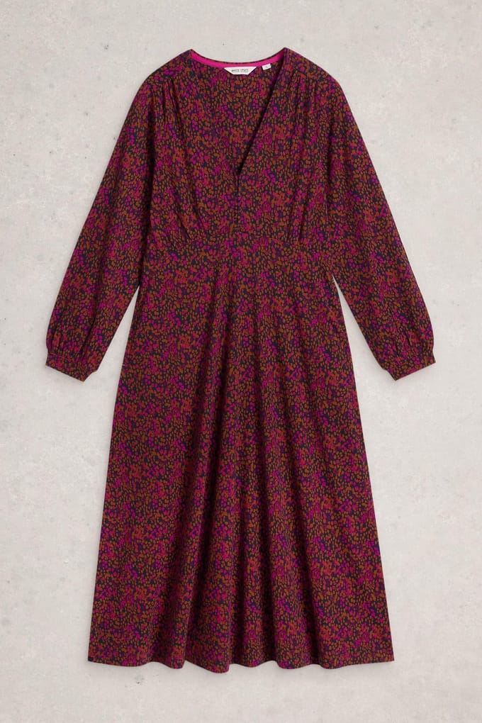 White Stuff Megan Jersey Dress Pink Multi Größe: 18 REGULAR | Midikleider Outlet | Damen | Rosa