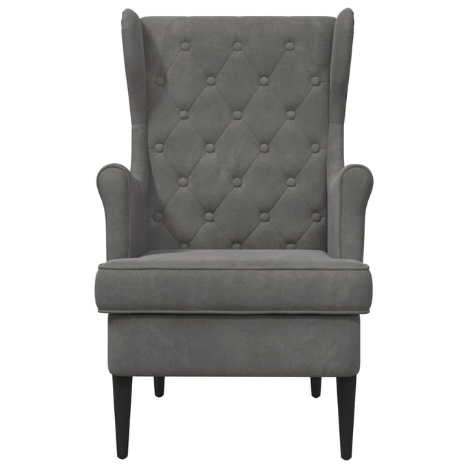 vidaXL - Fauteuil - Donkergrijs - Fluweel