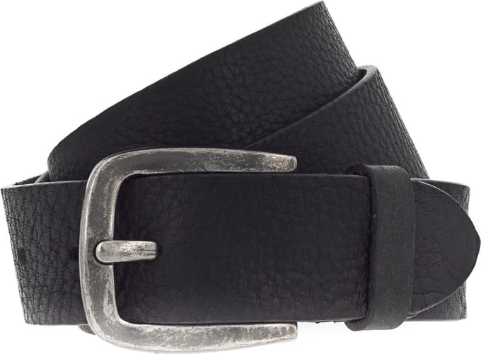 Vanzetti Leren Riem Denim Love 40mm Full Leather Belt W85 Black Zwart
