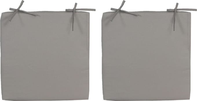 8x stuks anna's collection stoelkussen grijs - 40 x 40 cm - waterbestendig - uv-bestendig - wasbare hoes - polyester