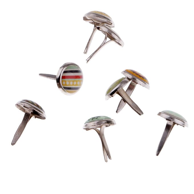 50 stuks gemengde ronde Brads versieringen voor DIY scrapbooking sieraden maken as described gray