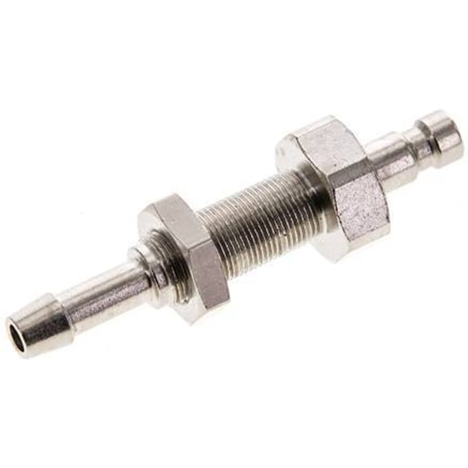 Vernikkeld Messing DN 2.7 (Micro) Luchtkoppeling Insteeknippel 4 mm Slangpilaar Schotkoppeling