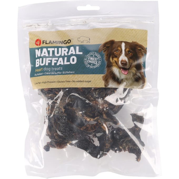 Dubbelpak: 2x200g Flamingo natuurlijke snack buffelhart hondensnacks
