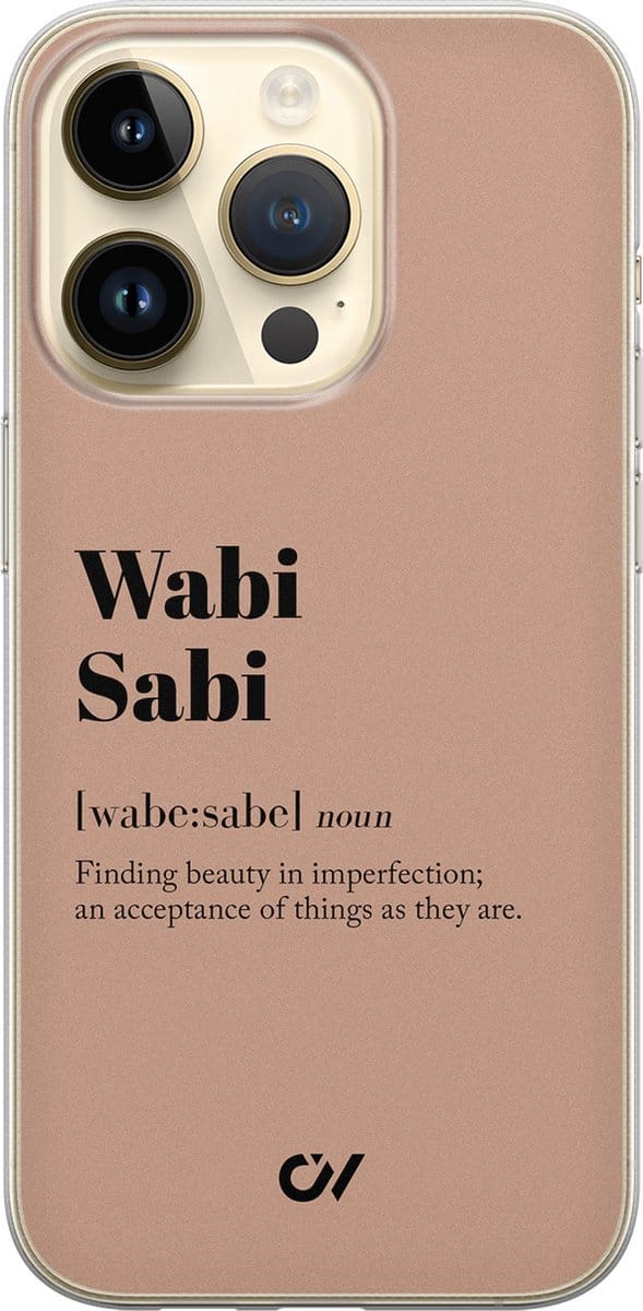 Hoesje geschikt voor Apple iPhone 14 Pro - Wabi Sabi - - Bruin - Apple - Casevibes