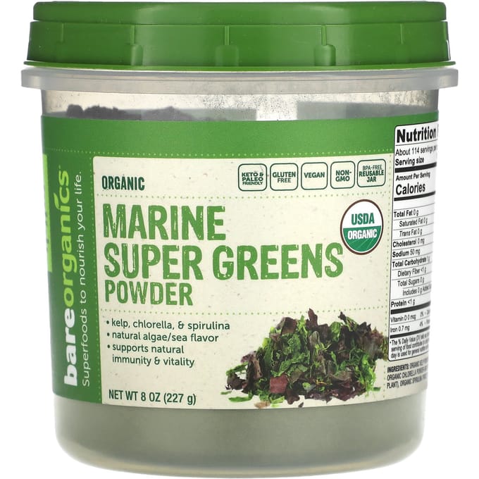 BareOrganics, Marine Super Greens Poeder, 8 oz (227 gr)