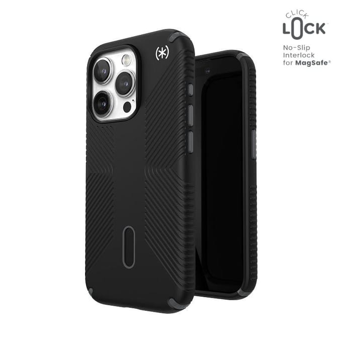 Speck Presidio2 Grip Clicklock & Magsafe - Hoesje Iphone 15 Pro (Zwart / Leisteengrijs / Wit)