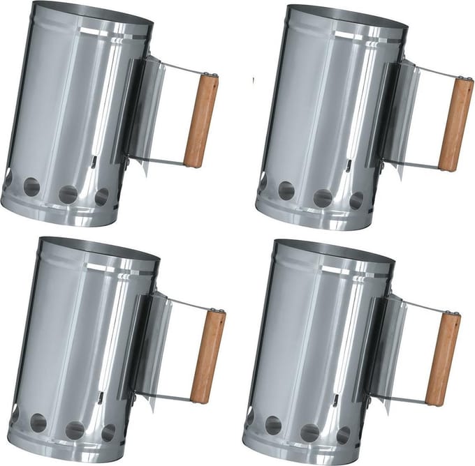 Houtskoolstarter voor barbecue - set van 4 stuks