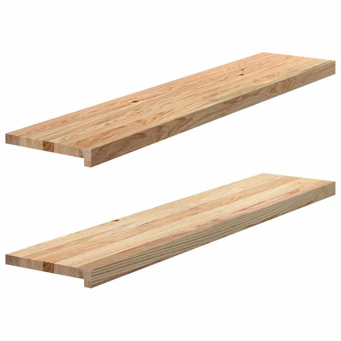 vidaXL - Traptreden - 2 - st - 120x25x2 - cm - onbehandeld - massief - eikenhout