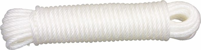 AMIG paracord touw - 20 meter - D5mm - 110kg - PE/PVC - wit